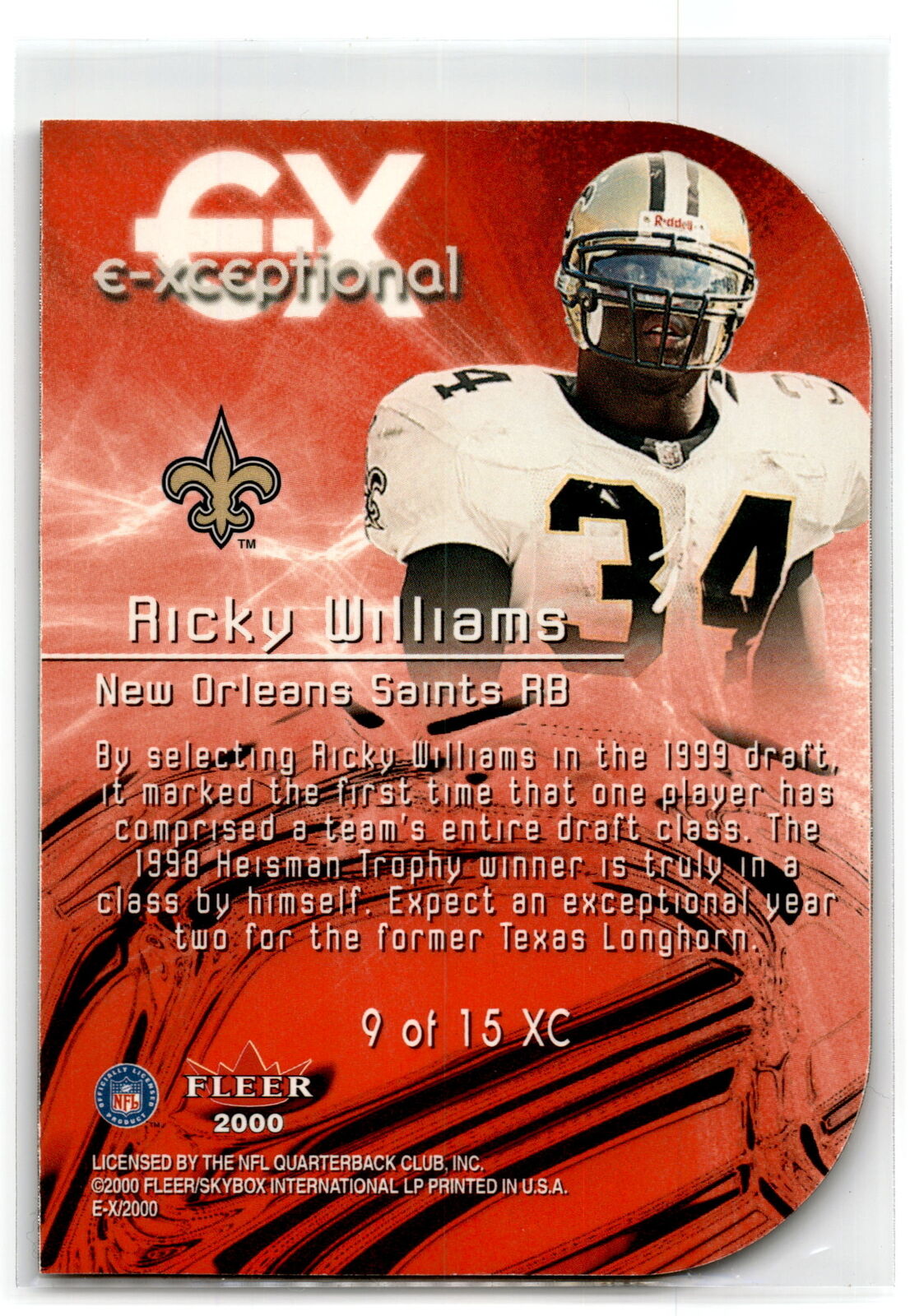 2000 Fleer E-X #9XC Ricky Williams E-Xceptional Red NM