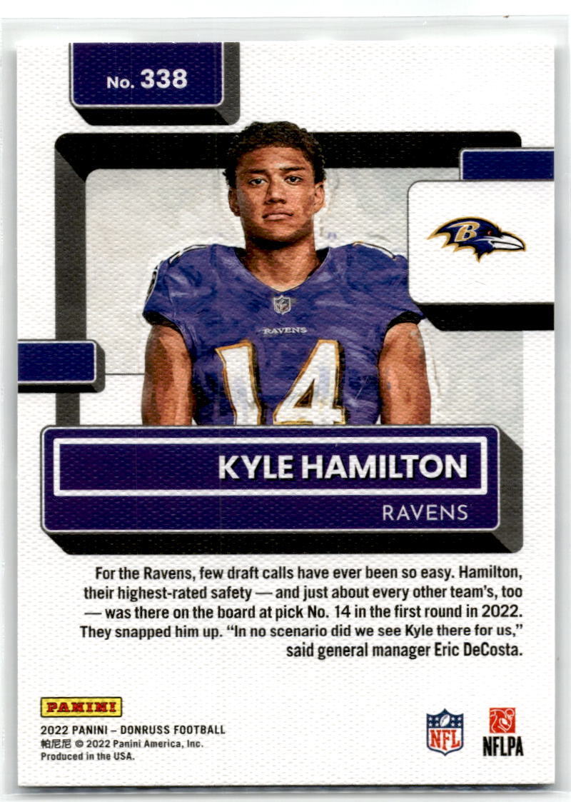 2022 Donruss #338 Kyle Hamilton NM