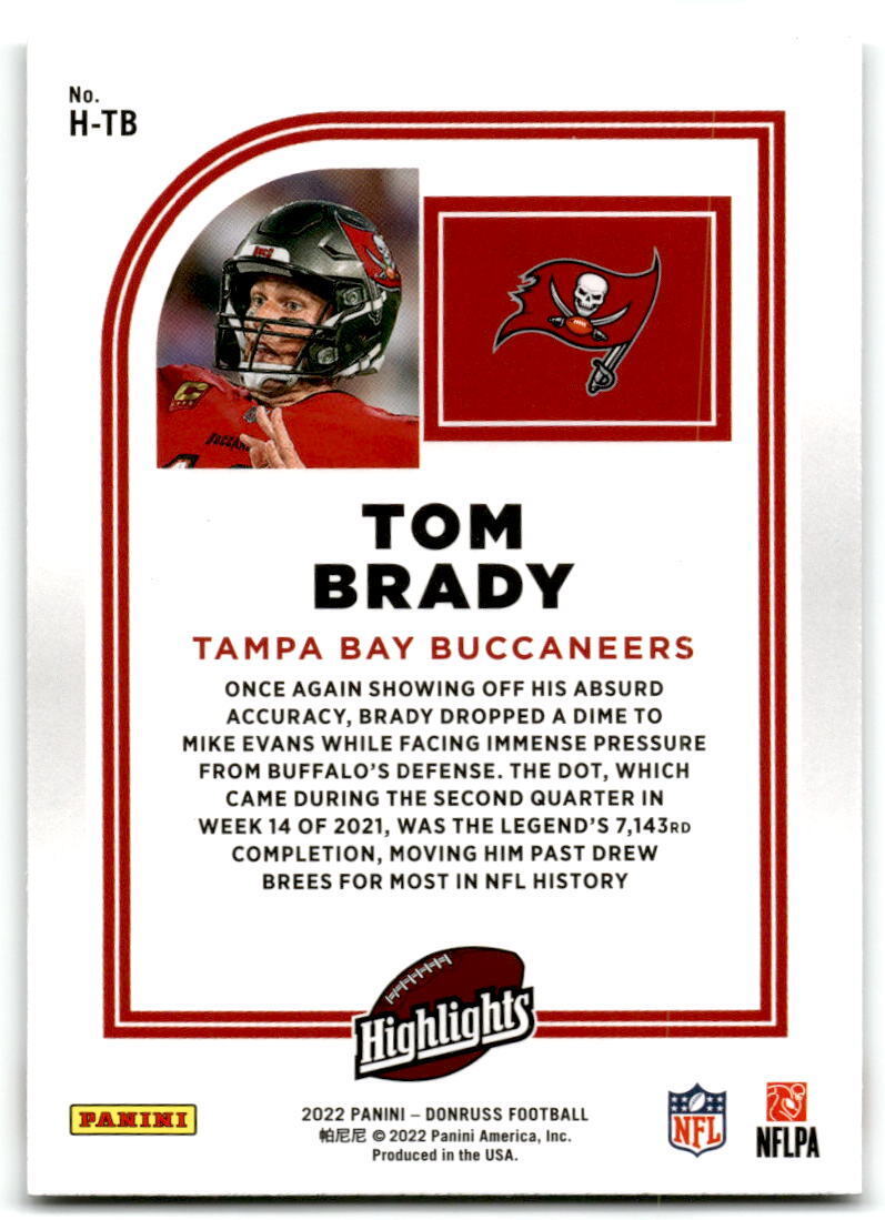 2022 Donruss #H-TB Tom Brady Highlights NM