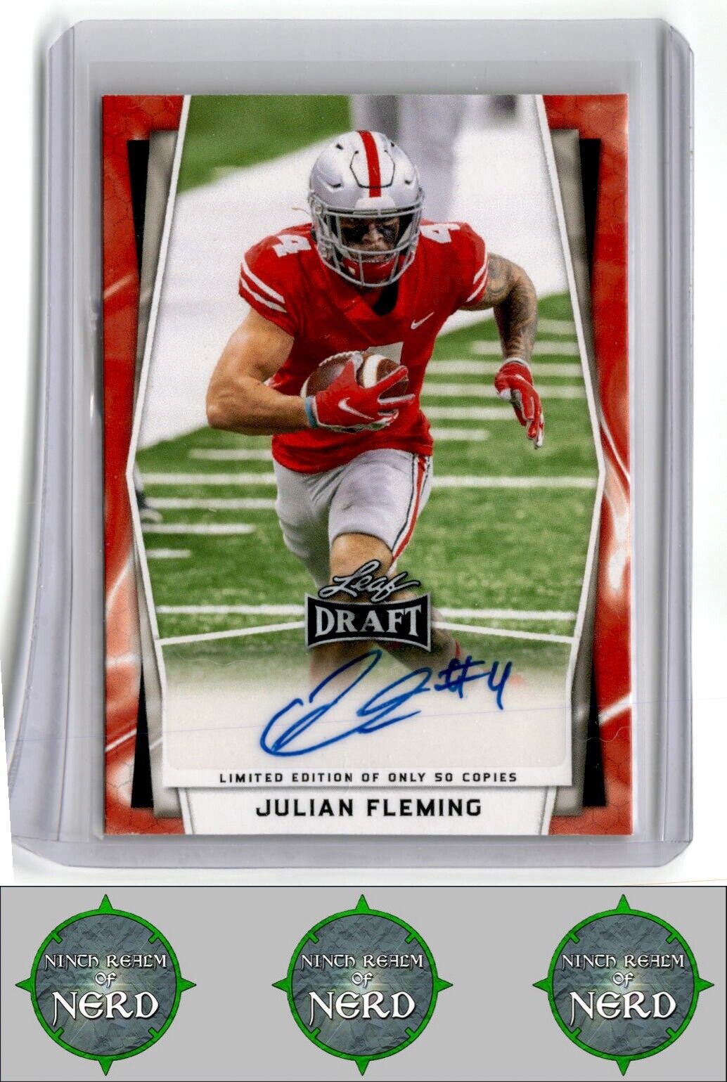 2022 Leaf Draft (Hobby) #BA-JF1 Julian Fleming Autographs Red