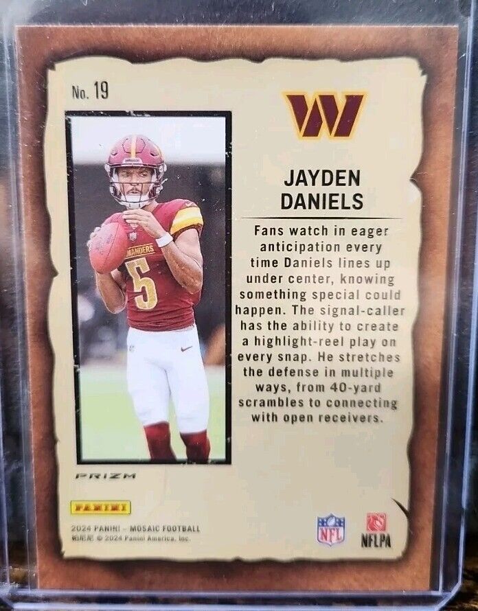JAYDEN DANIELS 2024 Panini Mosaic Notoriety Silver  Prizm ROOKIE 🔥🔥
