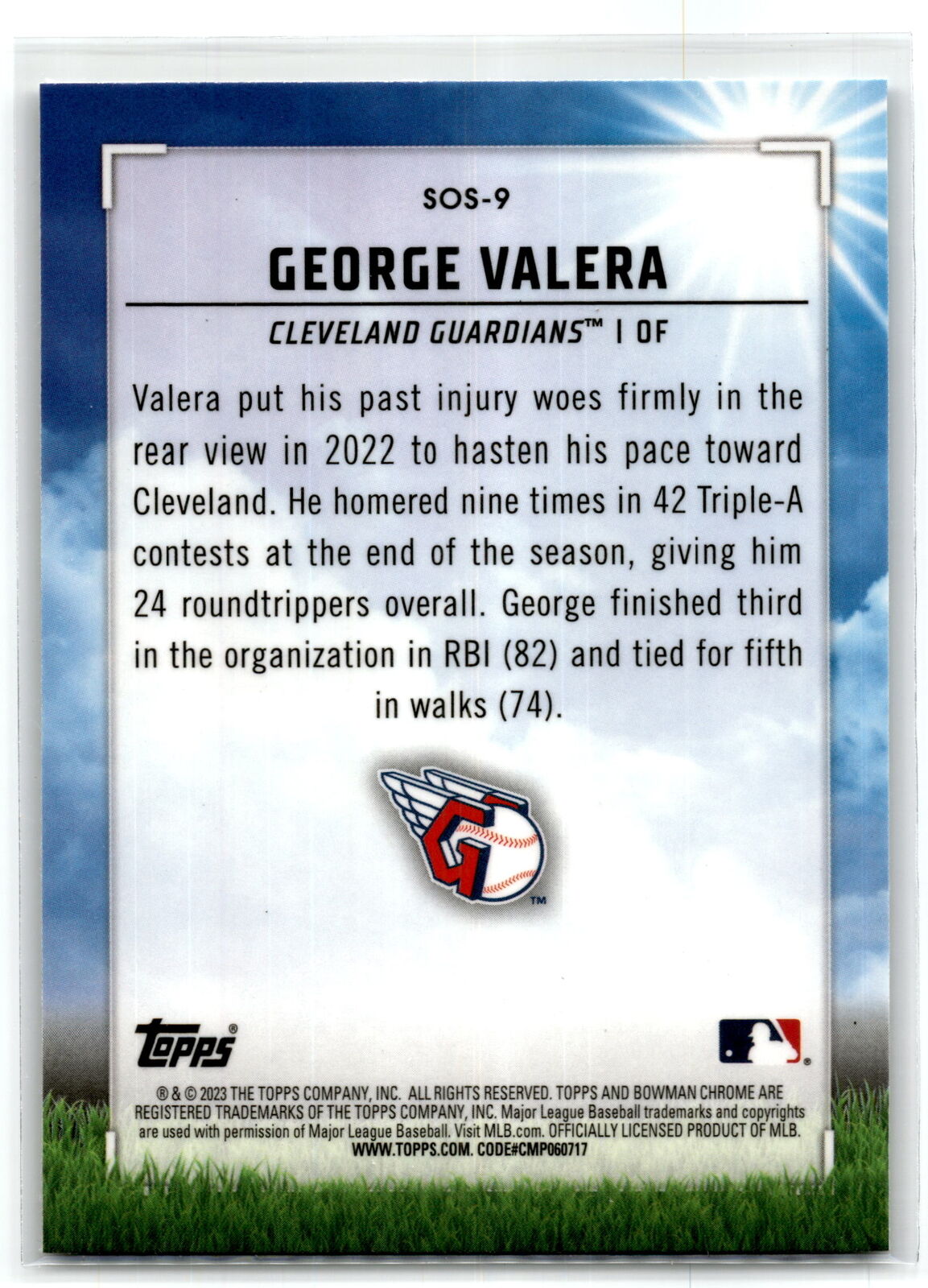 2023 Bowman #SOS-9 George Valera Sights on September NM