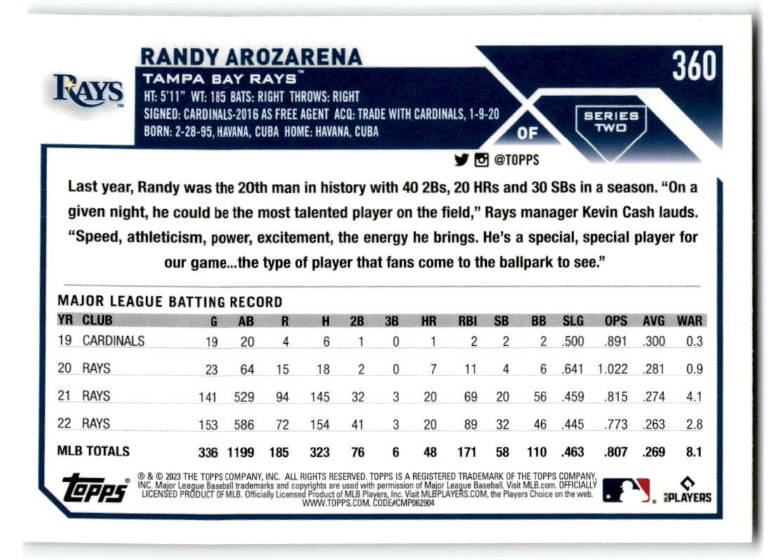 2023 Topps #360 Randy Arozarena NM