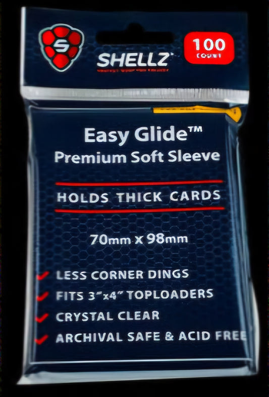 Shellz Easy Glide Soft Sleeves for Thick Trading Cards 100 count