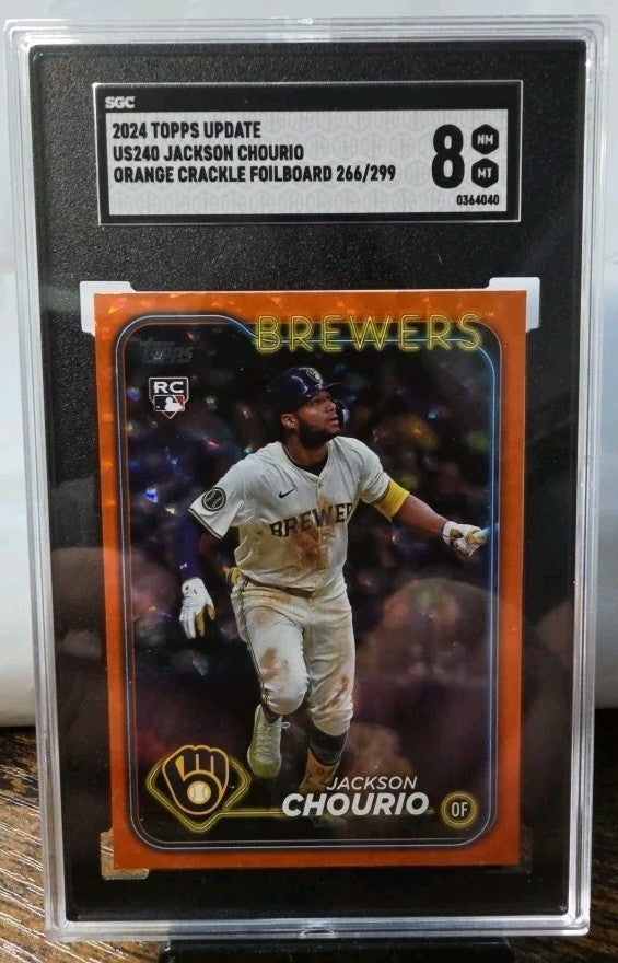 2024 Topps Update Series - Orange Crackle Foilboard #US240 Jackson Chourio /299