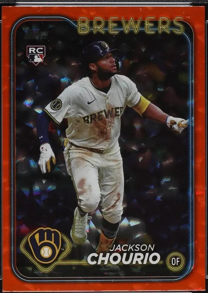 2024 Topps Update Series - Orange Crackle Foilboard #US240 Jackson Chourio /299